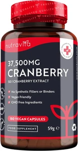 Capsule Di Mirtillo Rosso Ad Alta Resistenza 37.500 Mg - 180 Capsule Vegane - Fo - Imagen 1 de 8