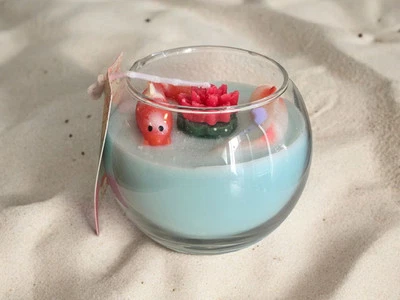 New Japanese Koi Good Luck Pond Fish W/ Flower Scented Candle - Image 1 of 3