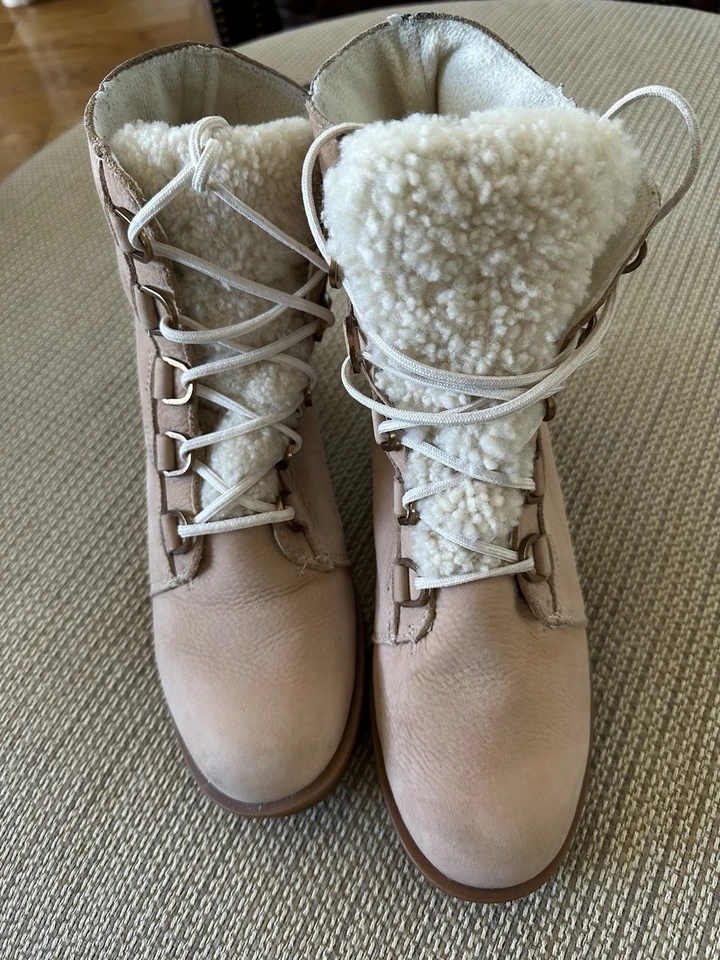 Botas para mujer Sorel de cuero tostado - estilo con cordones - talla 8 1/2 EE. UU./ 39,5 EUR Foto 1 de 4