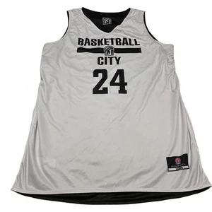 Basketball City Men's Large White Black Basketball Jersey Number 24 - Picture 1 of 9