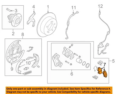 KIA OEM 10-11 Soul Rear Suspension Brake Components-Brake Pads 583022KA00 Foto 1 de 2