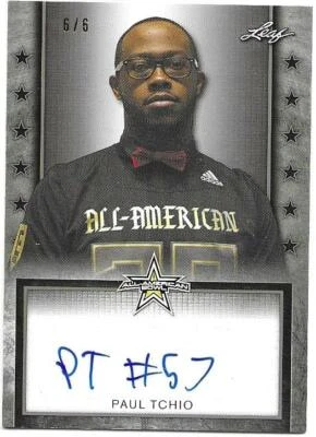 2020 Leaf Metal All-American Bowl Football PAUL TCHIO Tour Silver Autograph 6/6 - Image 1 of 2