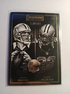 Drew Brees  Mark Ingram 2015 Panini Playbook Gold  #7  112/199 - Picture 1 of 2