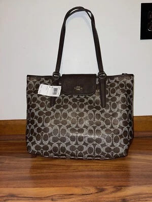 Coach Signature 33960  PVC Ward Brown Coated Canvas Shoulder Tote - Image 1 of 4