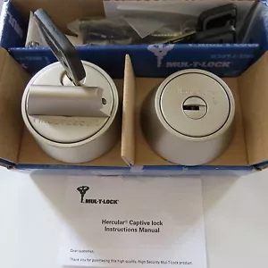 Mul-T-Lock MTL 800 Hercular Double Cylinder Captive key Deadbolt Nickel Satin - Picture 1 of 12