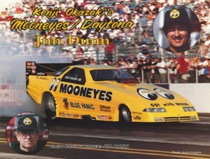 Jim Dunn Racing Kenji Okazaki Mooneyes Dodge Daytona Hero Card NHRA Funny Car