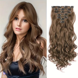 Extensiones de cabello con clip 20" 50 cm 130 g 7 piezas por año Modaleo marrón - Imagen 1 de 4