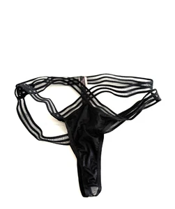 Victoria's Secret Very Sexy Strappy Waistband Thong Panty Black - Picture 1 of 2