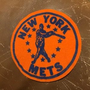 NY METS LARGE (5”) Round Orange &blue Sew On Patch.  Beauty.   - Picture 1 of 2