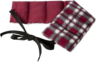 Körnerkissen MIT BAND 65x15 Wärmekissen für Mikrowelle & Ofen - Flanell karo-rot