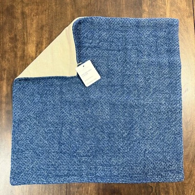 POTTERY BARN FAYE LINEN TEXTURED PILLOW COVER 20 x 20" ~ STORMY BLUE - Image 1 of 4