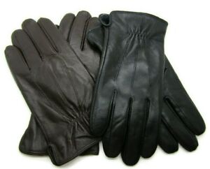 New Mens Premium High Quality Super Soft Real Leather Gloves Lined Winter Warm