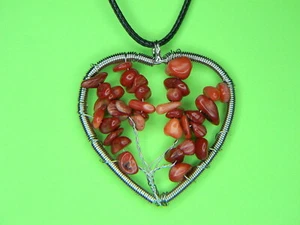 Lucky Tree in Heart Necklace Red 18-20 inches in length - Picture 1 of 3