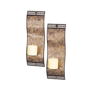 MOSAIC GLASS STYLE BRONZE WALL SCONCES-NEW - Picture 1 of 5