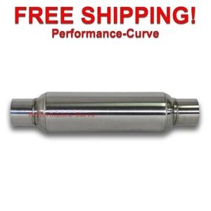 Exhaust Muffler / Resonator - 304 Stainless Steel - 2.25" In - 16" Long - Picture 1 of 3