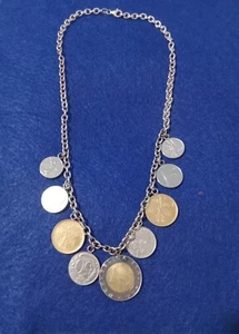 Damen-Halskette Sterlingsilber echte italienische Münze 20 Zoll - Bild 1 von 9