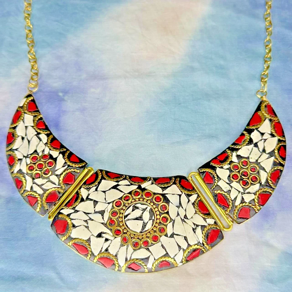 Tibetan Turquoise Handmade Bohemian Fashion Jewelry Nepali Necklace - Image 1 of 4