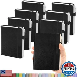 Pocket Small Notebook Journals, 8 Pack (Midnight Black) Mini Notebook 3.7x5.7 - Picture 1 of 5