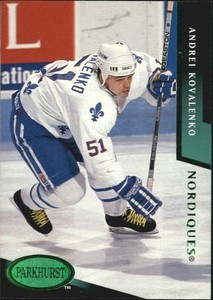 1993-94 Parkhurst Emerald Ice Nordiques Hockey Card #167 Andrei Kovalenko