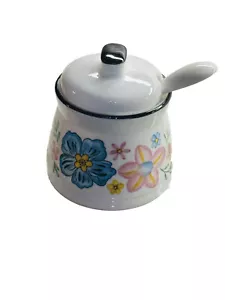 MaoYa Sugar  Bowl  with Lid and Spoon 12 Oz-Azucarera-No Tags - Picture 1 of 9