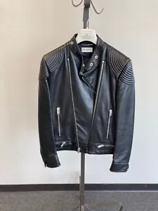 $5950 Saint Laurent Biker Leather Jacket - US 40, IT 50 - Picture 1 of 12