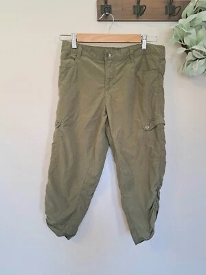 Шерстяной хаки военного зеленый собранными в Рюш туризм открытый Капри грузовые брюки размер 6 - Изображение 1 из 4