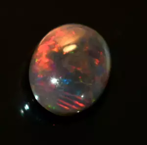 Opale etiope nero naturale 5,10 ct 100% ovale Welo fuoco cabochon pietra preziosa sciolta - Foto 1 di 3