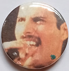 Queen Freddie Mercury Singing Face Portrait Vintage Button Badge 1" Diameter