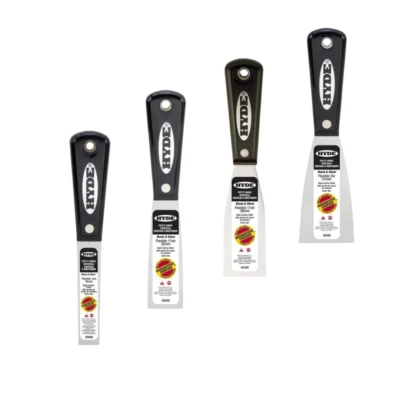 Hyde Tools - Cuchillo de masilla Flex negro y plateado Foto 1 de 4