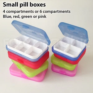 Pequeña mini caja de píldoras con tapa, organizador de almacenamiento de tabletas medicinales estuche de plástico - Imagen 1 de 7