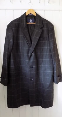 mens LAND'S END GREY WINDOW WOOLBLEND FULL LENGTH WINTER OVER COAT SIZE XL - Image 1 of 4