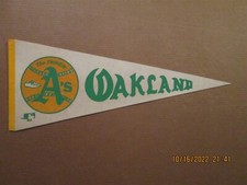 MLB Oakland The Swingin' A's Vintage 1970's White Background Team Logo Pennant