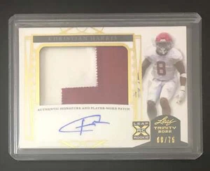 2022 Leaf Trinity Patch Auto Gold Foil Christian Harris Alabama XRC 69/75 - Picture 1 of 2