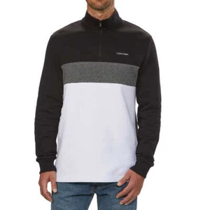 NWT Calvin Klein Men’s Quarter Zip Pullover, Brushed-Back Fleece - Picture 1 of 12