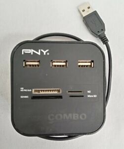 PNY USB 2.0 Hub Combo Multi Slot Card Reader (black) #10998