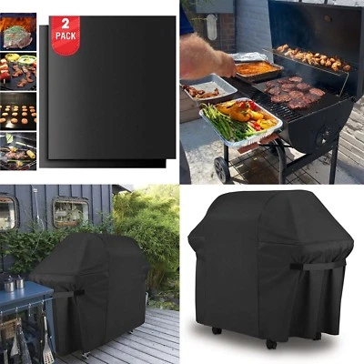 BBQ Cover Gas Barbecue Grill Protection Anti-UV Outdoor, Non-stick BBQ Grill Mat - image 1 of 4