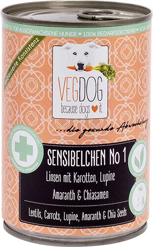 VEGDOG SENSIBELCHEN No1 | 6x 400g Nassutter vegetarisch - Bild 1 von 1
