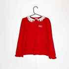 Vintage 90?S Oshkosh B?Gosh Red Peterpan Collar Long Sleeve Shirt Size 6