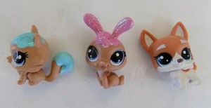 Littlest Pet Shop Teeniest Tiniest Pets Cat Dog Rabbit Glitter Brown Pink Teal  - Picture 1 of 2