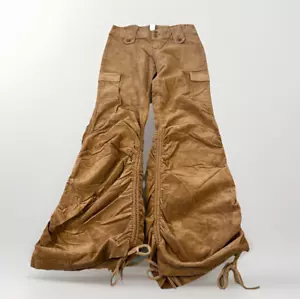 Vintage Y2k Corduroy Bell Bottoms Jeans Womens Medium 31x36 Strings Flare Dojo - Picture 1 of 16