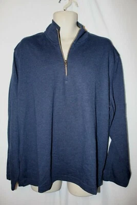 mens robert graham 1/4 zip hunts pullover 2XL nwt $198 navy blue — 第 1/4 张图片
