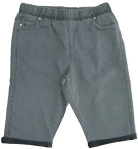 Jeans grigio elasticizzato jegging denim lunghezza ginocchio pull on pantaloncino jeans ragazza donna plus - Foto 1 di 3