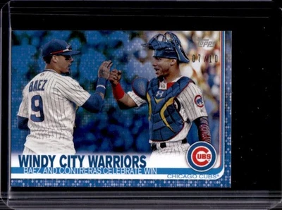 2019 Topps On Demand Mini Windy City Warriors Baez and Conteras Blue #07/10 Cubs - Image 1 of 2