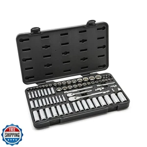 Getriebeschlüssel 76 tlg. 1/4" und 3/8" Antrieb 12 Pt. Standard und Tiefenmechaniker Werkzeug - Bild 1 von 4