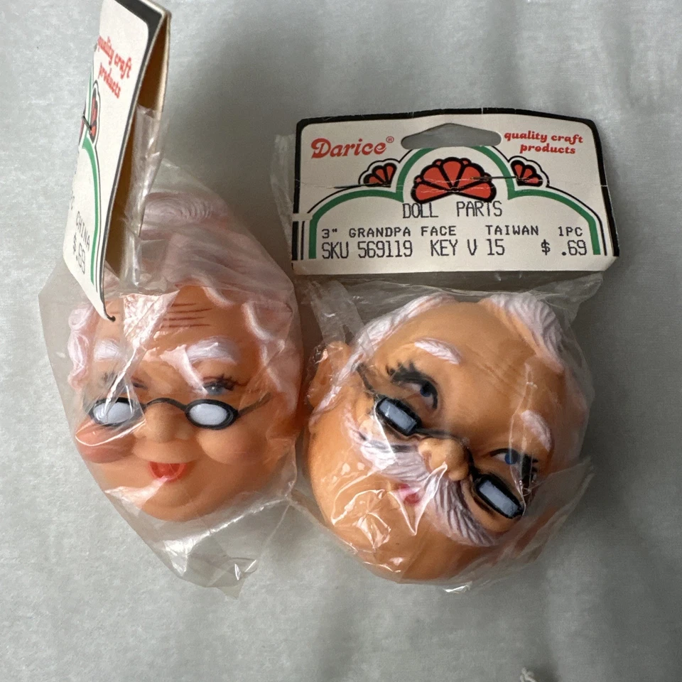 Darice Craft Supplies Old Woman Glasses Doll Head Grandma Mrs Claus
