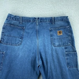 Carhartt Carpenter Jeans Mens 40x30 Denim Workwear Utility Distressed Rugged Pan - Picture 1 of 15