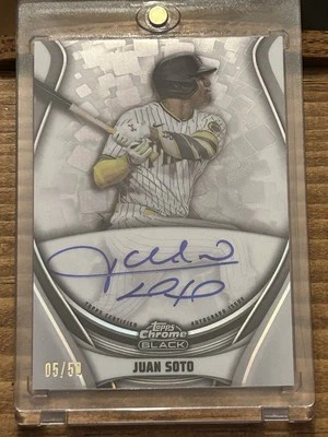 2023 Topps Chrome Black - Ivory Autographs Juan Soto #WCA-JS /50 (AU) - Image 1 of 2