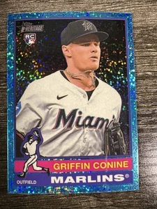 Topps Heritage Griffin Conine #111 2025 cromo azul claro brillante RC Marlins - Imagen 1 de 2