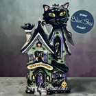 Blue Sky Clayworks BLACK CAT ADOPTION Halloween Candle House NEW IN BOX