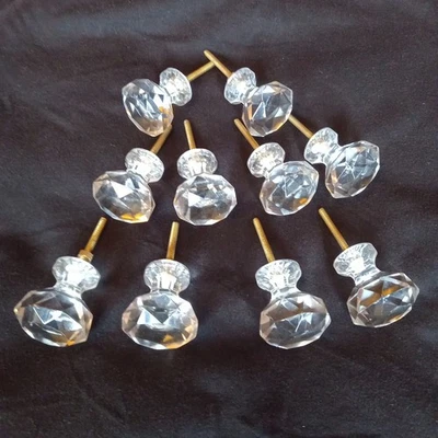 CHARMING SET OF 10 ANTIQUE/CRYSTAL STYLE CUPBOARD/DRAW KNOBS - Image 1 of 4